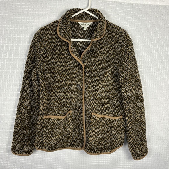 Orvis Jackets & Blazers - Vintage Orvis Berber Fleece Field Jacket Womens Small‎ Toggle Button Barn Chore